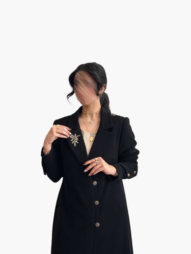 بليزر رسمي تطريز - أسود