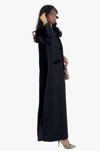 بليزر رسمي - أسود مخمل مزين بأسود سادة