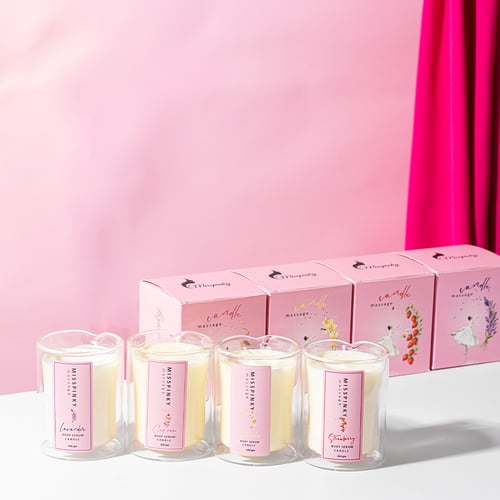 مجموعة شموع المساج العطرية ( كب كيك - لافندر - فان...