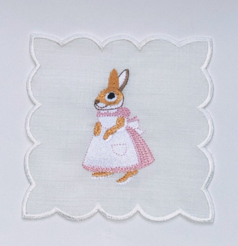 مفرش صغير تصميم الارنب وردي (Small Napkins)