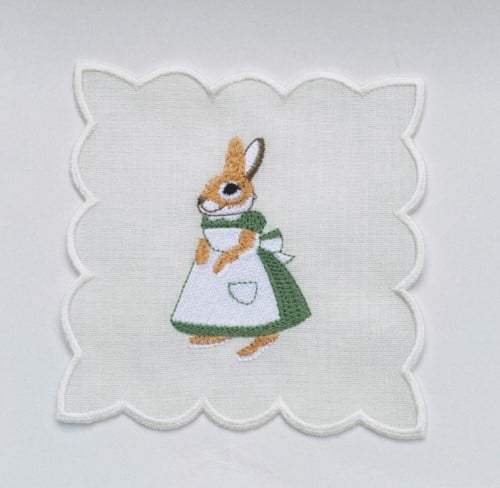 مفرش صغير تصميم الارنب اخضر (Small Napkins)