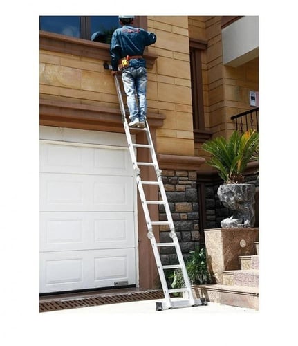 سلم المنيوم متعدد الاستخدامات 12 درجة قابل للطي -...