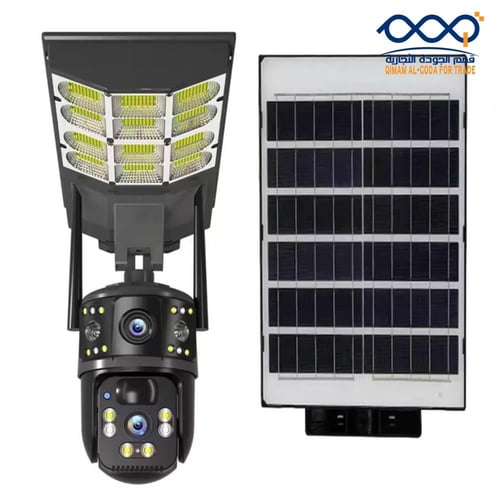 كاميرا مراقبة طاقة شمسية مع كشاف 240 شمعة - بطارية...