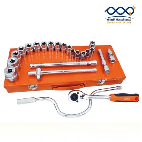 طقم عدة حبوب 1/2 بوصة سداسي 24 قطعة تايواني TOWER