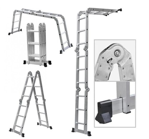 سلم المنيوم متعدد الاستخدامات 12 درجة قابل للطي -...