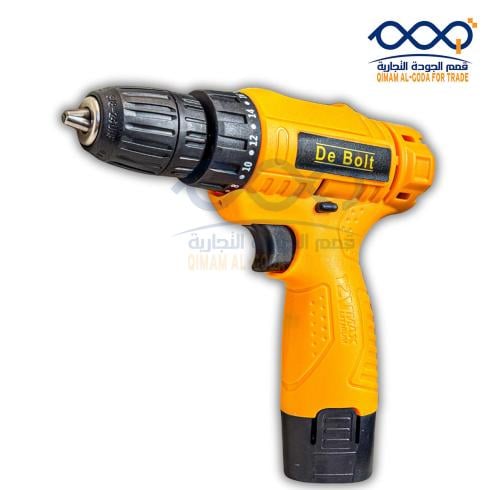 دريل بطارية 12 فولت مع شنطة وعدة DEBOLT