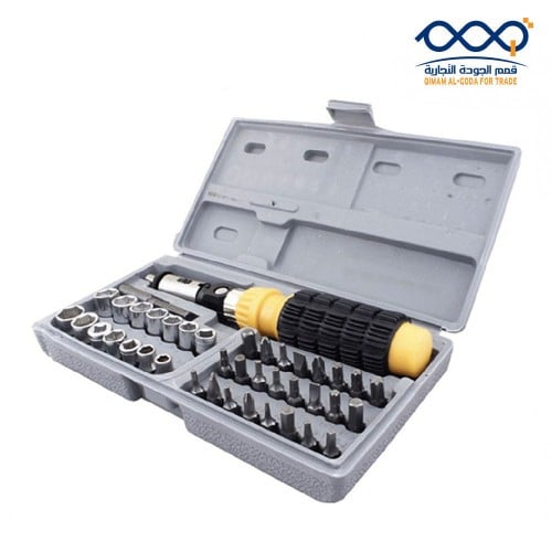 طقم عدة حبوب ورأس مفك 41 قطعة