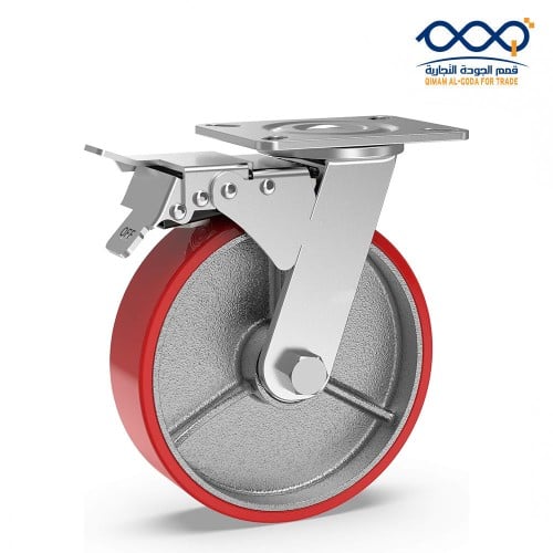 عجل احمر حديد متحرك مع فرملة