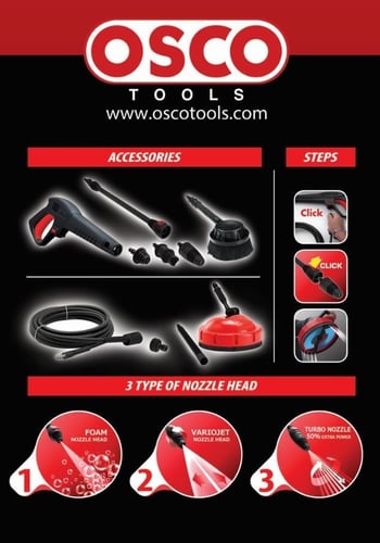 مضخة غسيل سيارات 145 بار 2100 واط OSCO