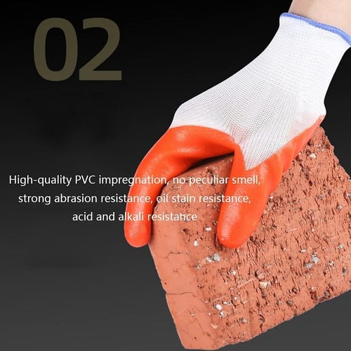 قفازات قطن لاتكس برتقالي زوج