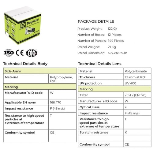 نظارات لحام أسود تركي BAYMAX S-502 - BLACK