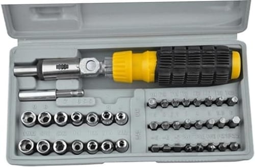 طقم عدة حبوب ورأس مفك 41 قطعة