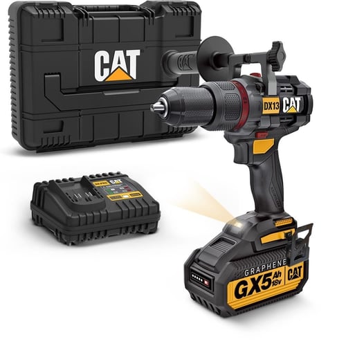 دريل بطارية 18 فولط 5 امبير مع همر CAT DX13