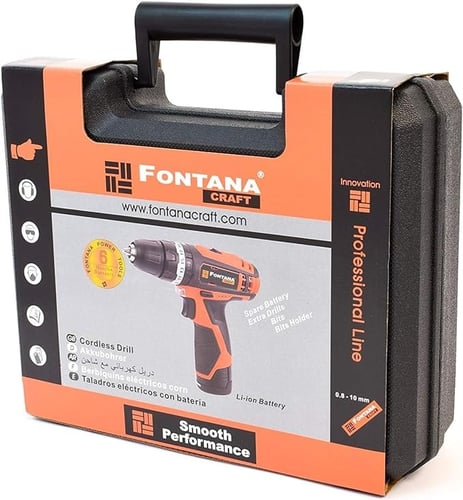 دريل بطارية مطرقة مع 2 بطارية FONTANA 12V