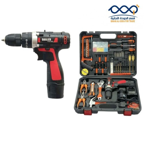 درل شحن دقاق 2 بطارية مع شنطة عدة 12V