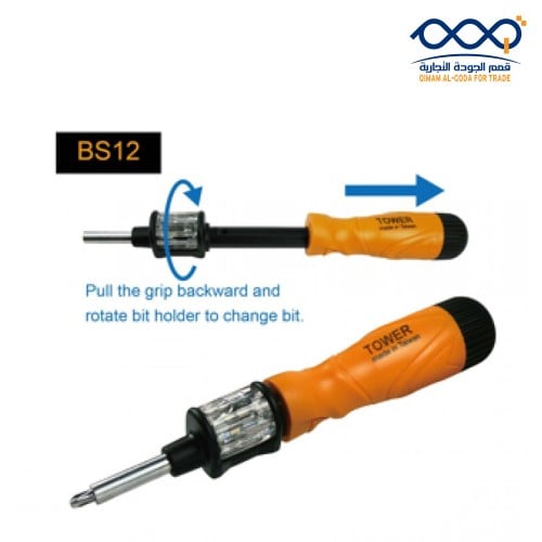 مفك رأس حبة مع مجموعة رؤوس عدد12 TOWER