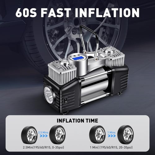 منفاخ هواء قوي للسيارة 2 بستم 12 فولت أصلي مع عدة