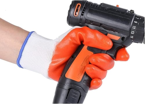 قفازات قطن لاتكس برتقالي زوج