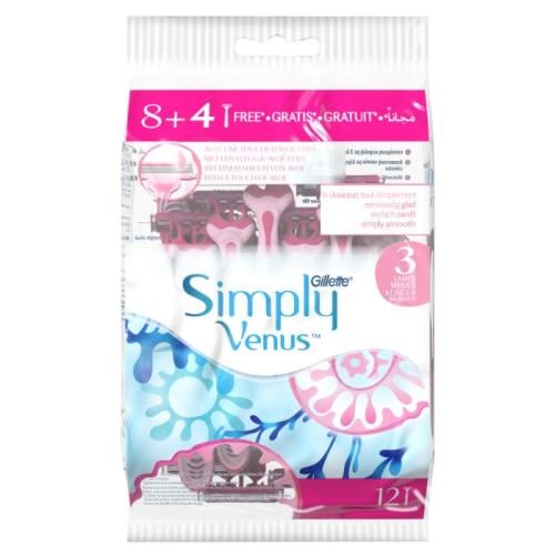 Gillette Simply Venus 3 Razor 8+4Pcs