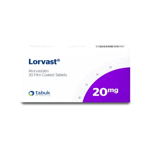 Lorvast 20mg Tablet 30