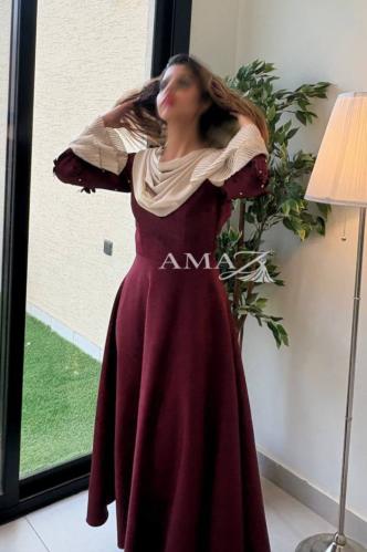 فستان ناعم باكمام واسعه