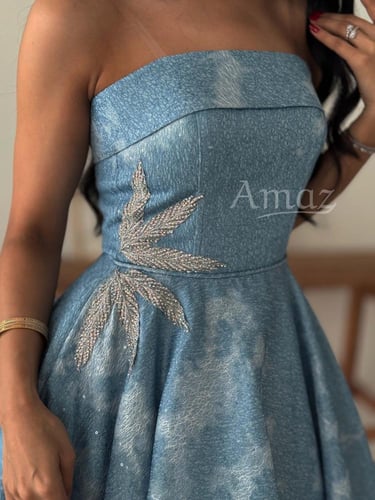 فستان ميد سماوي