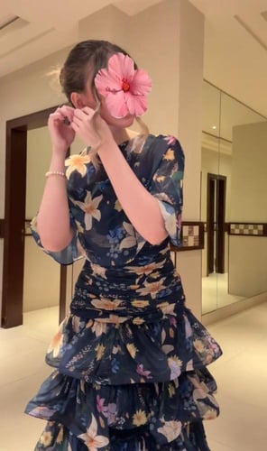 فستان ناعم مشجر