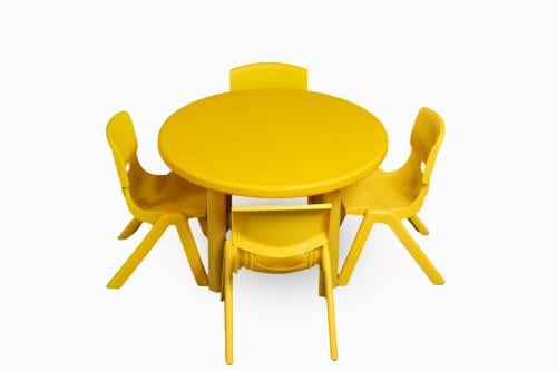 طاولة صفراء دائرية