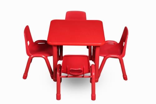 طاولة احمر مربع