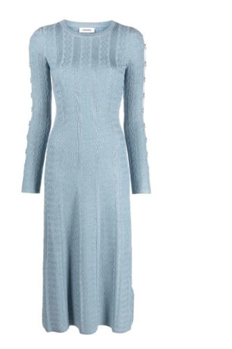 فستان اكمام طويله ازرق