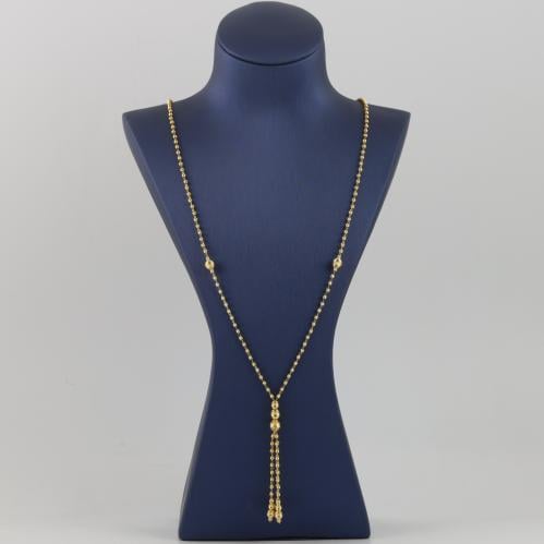 Gold necklace with laser ball parts and laser ball pendants - 21 karat