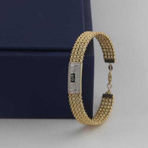 Gold bracelet with laser ball Monaco shiny eye-catching 18 karat