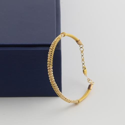 اسوارة ذهب واقف كرات الليزر بتصميم مزدوج - عيار 21