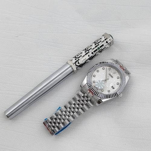 طقم ساعة رولكس مع قلم كارتير اصدار الشرق