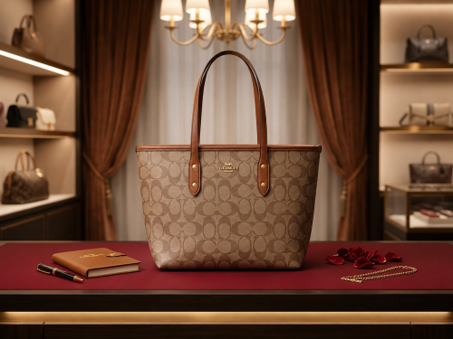 شنطة يد نسائية بلون كراميل أنيقة من Coach