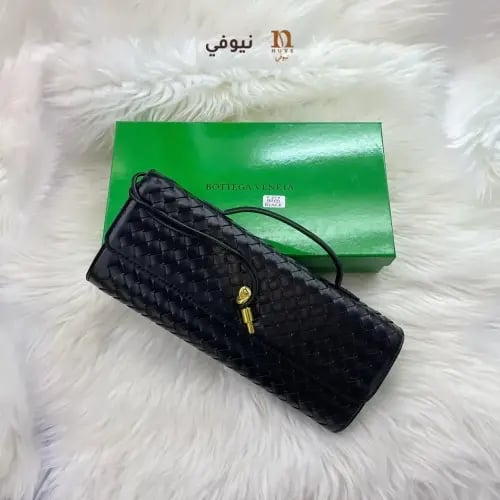 شنطة بوتيغا فينيتا نسائية سوداء | حقيبة مضفرة