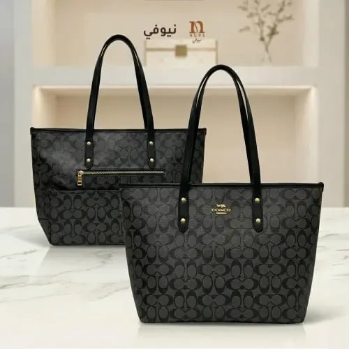 شنطة كوتش Coach Tote جلد أسود