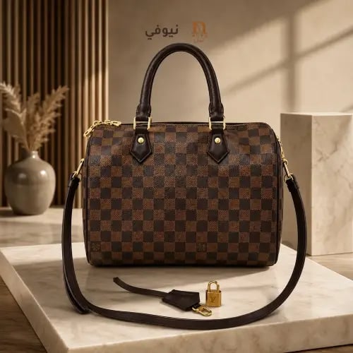 شنطة لويس فيتون Speedy 30 نسائية | بني بنقشة مربعا...