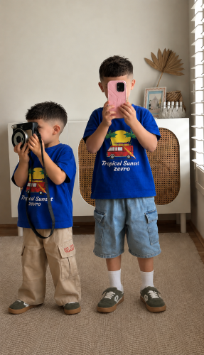 Kids Oversized Blue T-Shirt