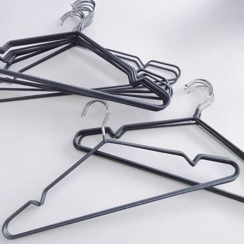 علاقات ملابس حديد ملبس بلاستيك أسود ١٢ 1حبة نحيف ٤...