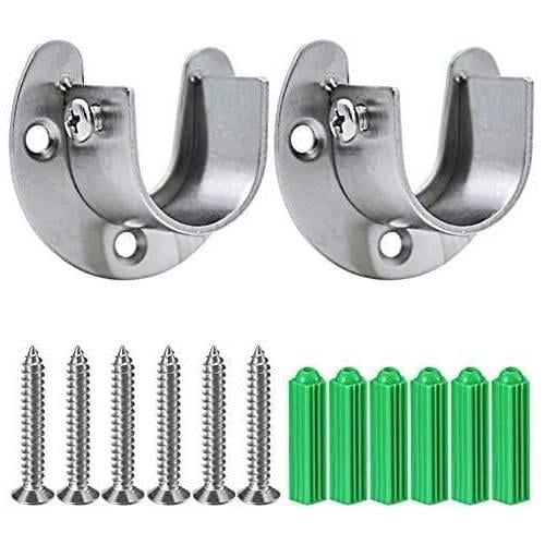 حامل جداري معدني مع براغي لتثبيت قضبان الملابس وال...