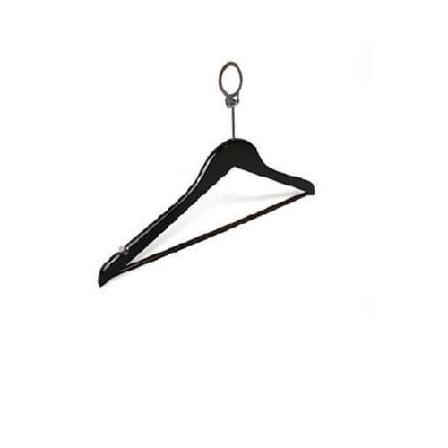 علاقة خشبية سوداء بعارضة مع خطاف أمني 1حبة– للاستخ...