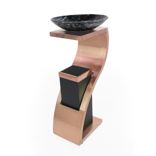 طفاية سجائر حلزوني نحاسي مع سلة مهملات