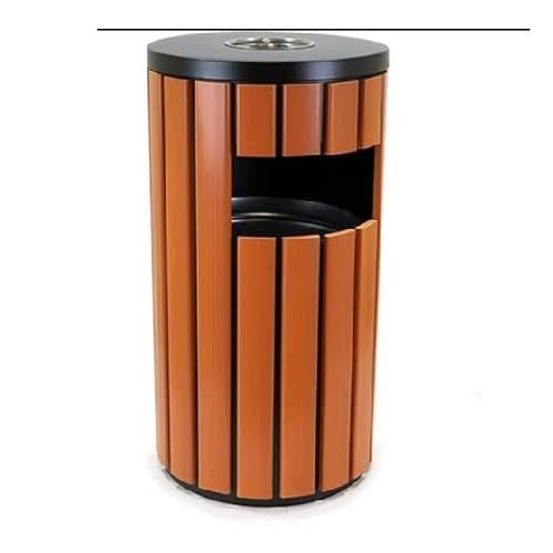 سلة مهملات خارجية بتصميم خشبي أنيق مع منفضة سجائر...