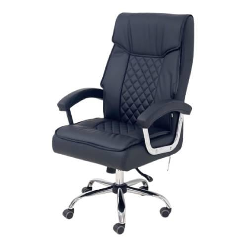 كرسي مكتب جلدي فاخر بعجلات وقاعدة دوارة – مريح وعص...