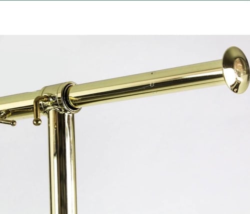 ستاند عرض ملابس جامبو ذهبي 120سم بعجلات متحركة فرا...