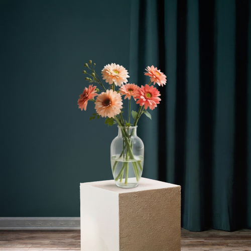 فازة "الزهرة المخملية" - حيوية الجيربيرا في إطار ك...