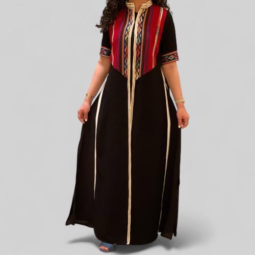 جلابية قطعتين كريب اسود