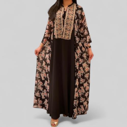 جلابية شيفون مع تطريز