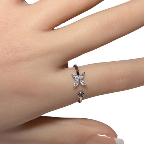 خاتم فلورا فضة (R09)